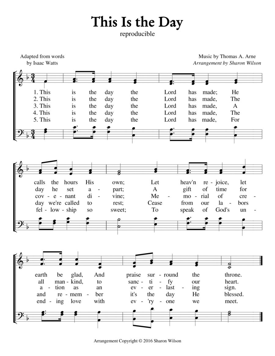 This Is the Day (Sabbath Celebration) High Voice scores gallery preview page 1