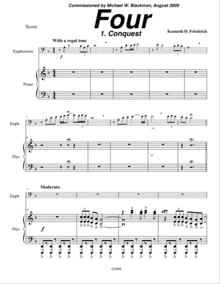 Four Four Euphonium scores gallery preview page 1