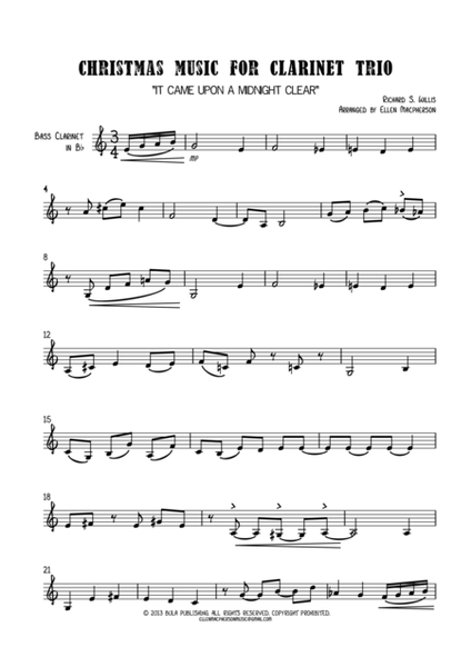 Christmas Music for Clarinet Trio - BASS CLARINET PART image number null