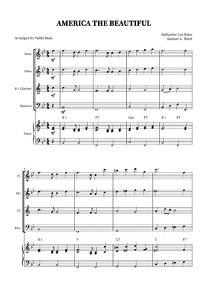 America The Beautiful - Woodwind Quartet (with piano accompaniment)