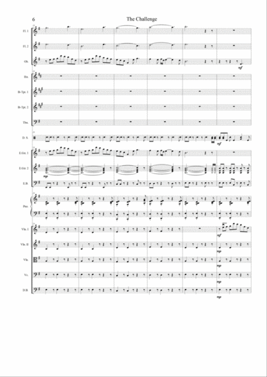The Challenge - A Super Fantastic Concert For Electric Guitar And Orchestra Concert Band scores gallery preview page 6