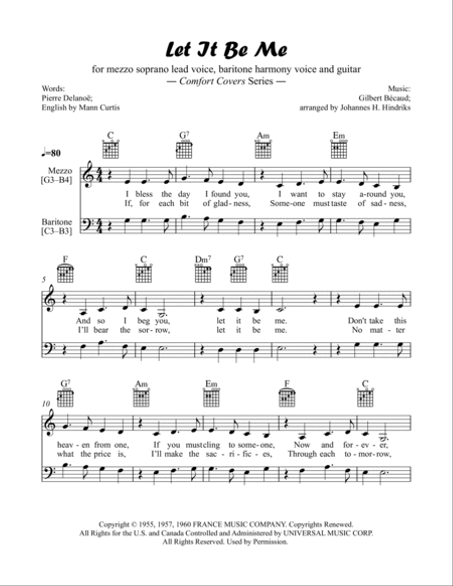 Let It Be Me (je T'appartiens) Piano scores gallery preview page 2