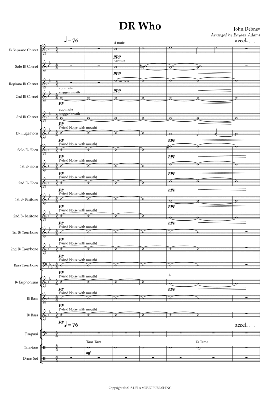Dr. Who Dr. Who Brass Band scores gallery preview page 1