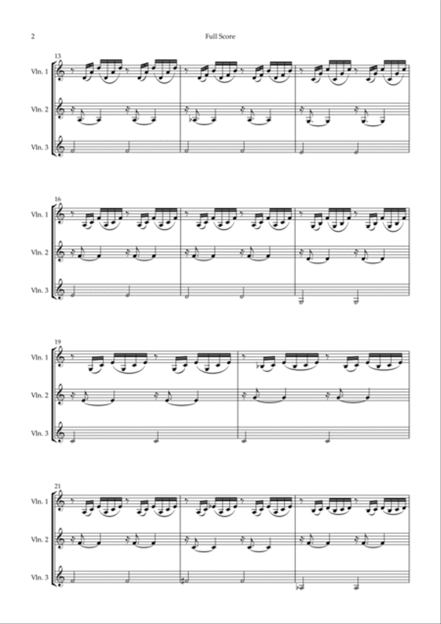 Prelude 1 in C Major BWV 846 (from Well-Tempered Clavier Book 1) for Violin Trio String Trio scores gallery preview page 2