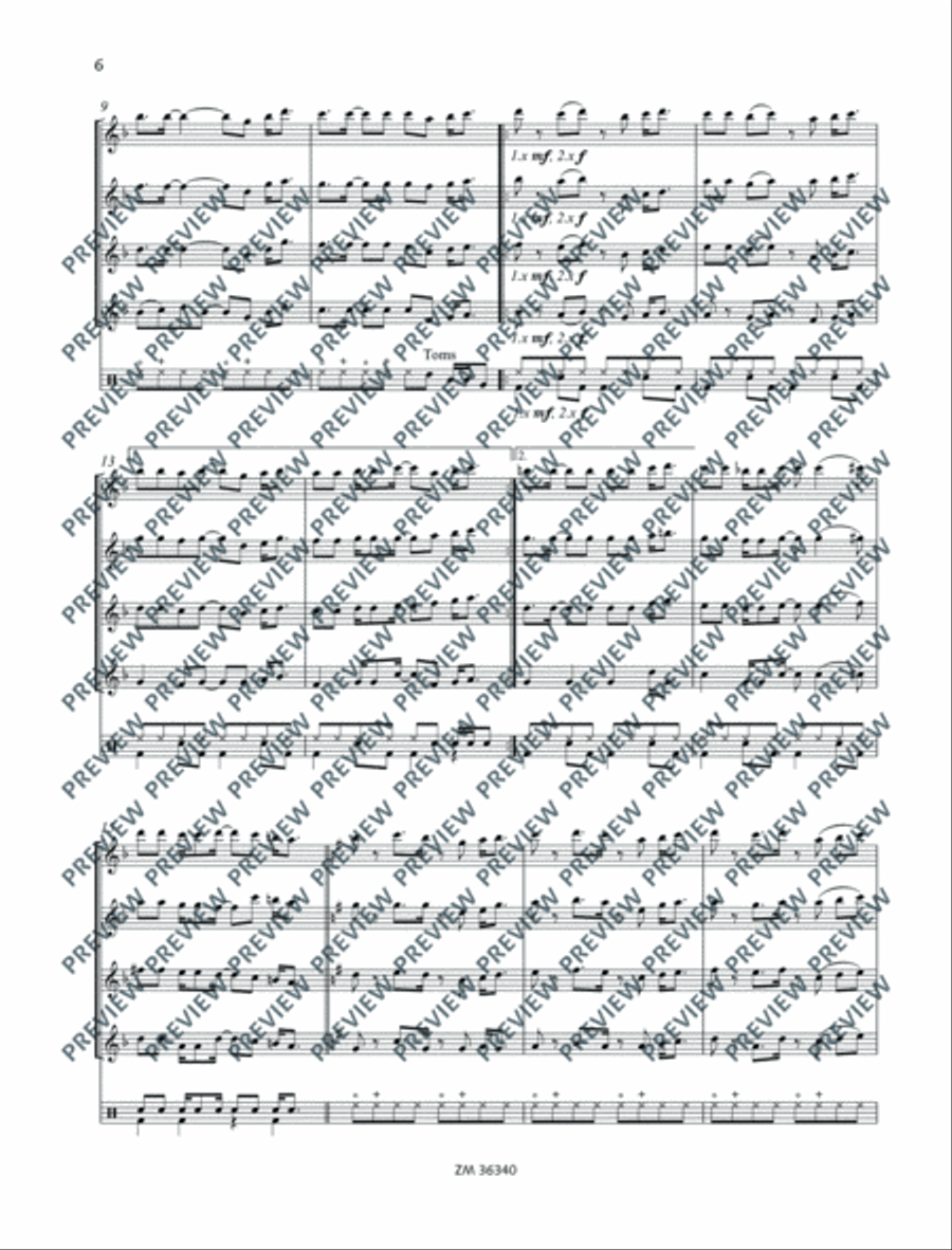 Four little Pop Tunes Flute scores gallery preview page 7