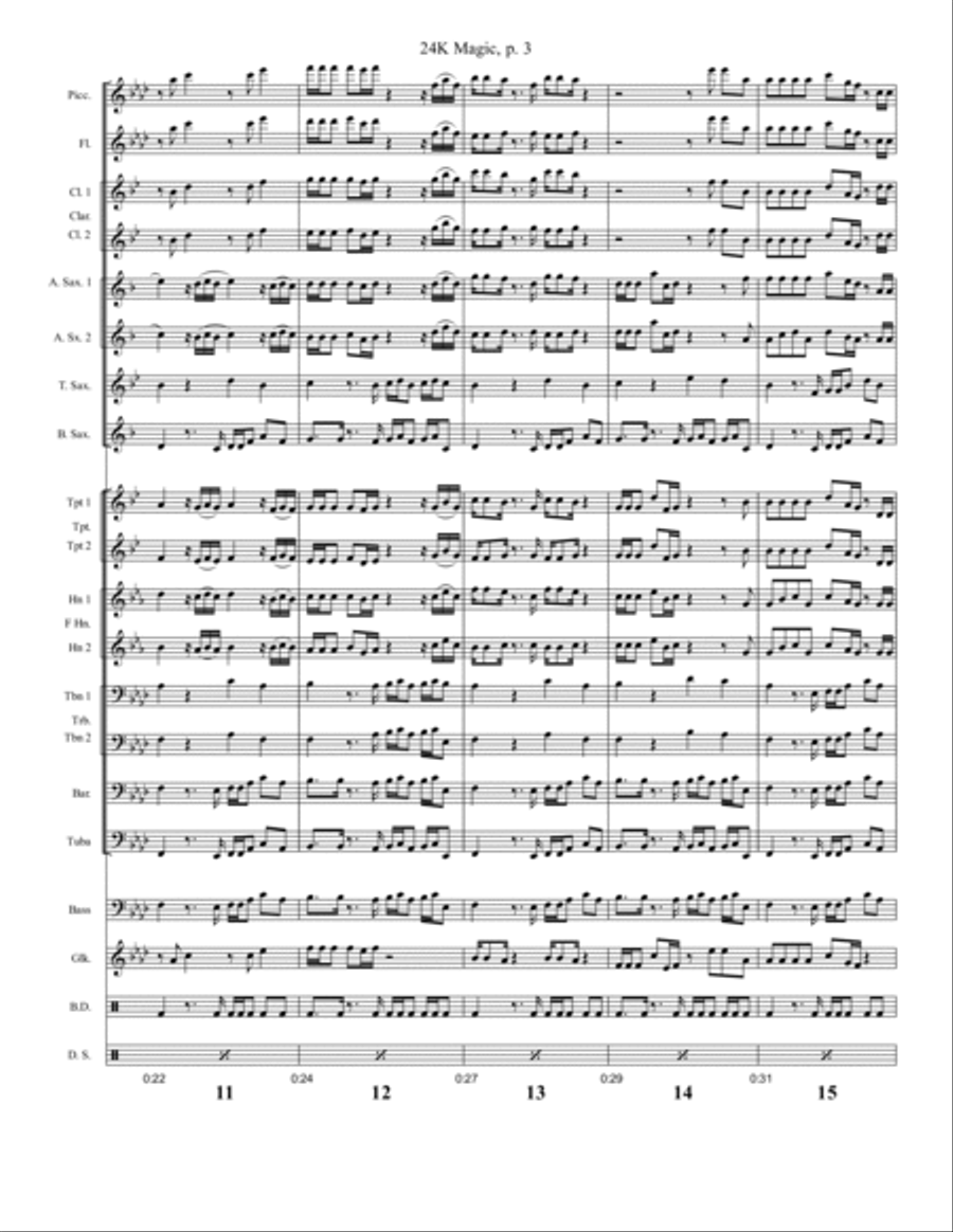 24k Magic Marching Band scores gallery preview page 3