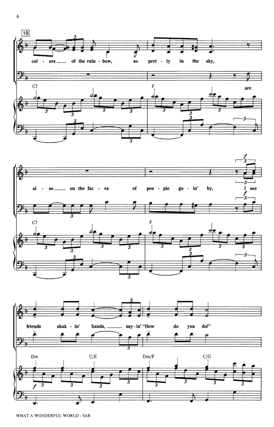 What A Wonderful World (arr. Mark Brymer) 3-Part scores gallery preview page 4