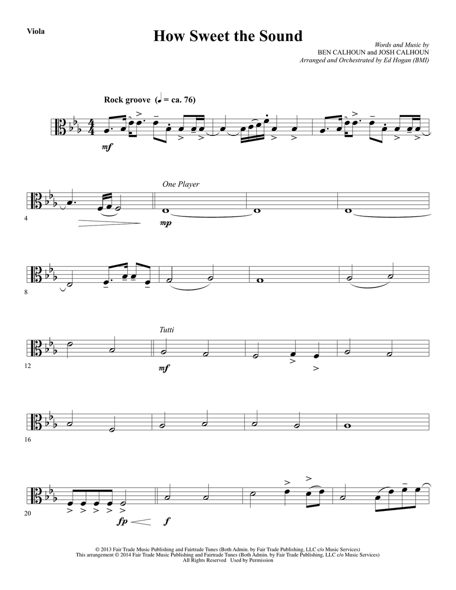 How Sweet the Sound - Viola