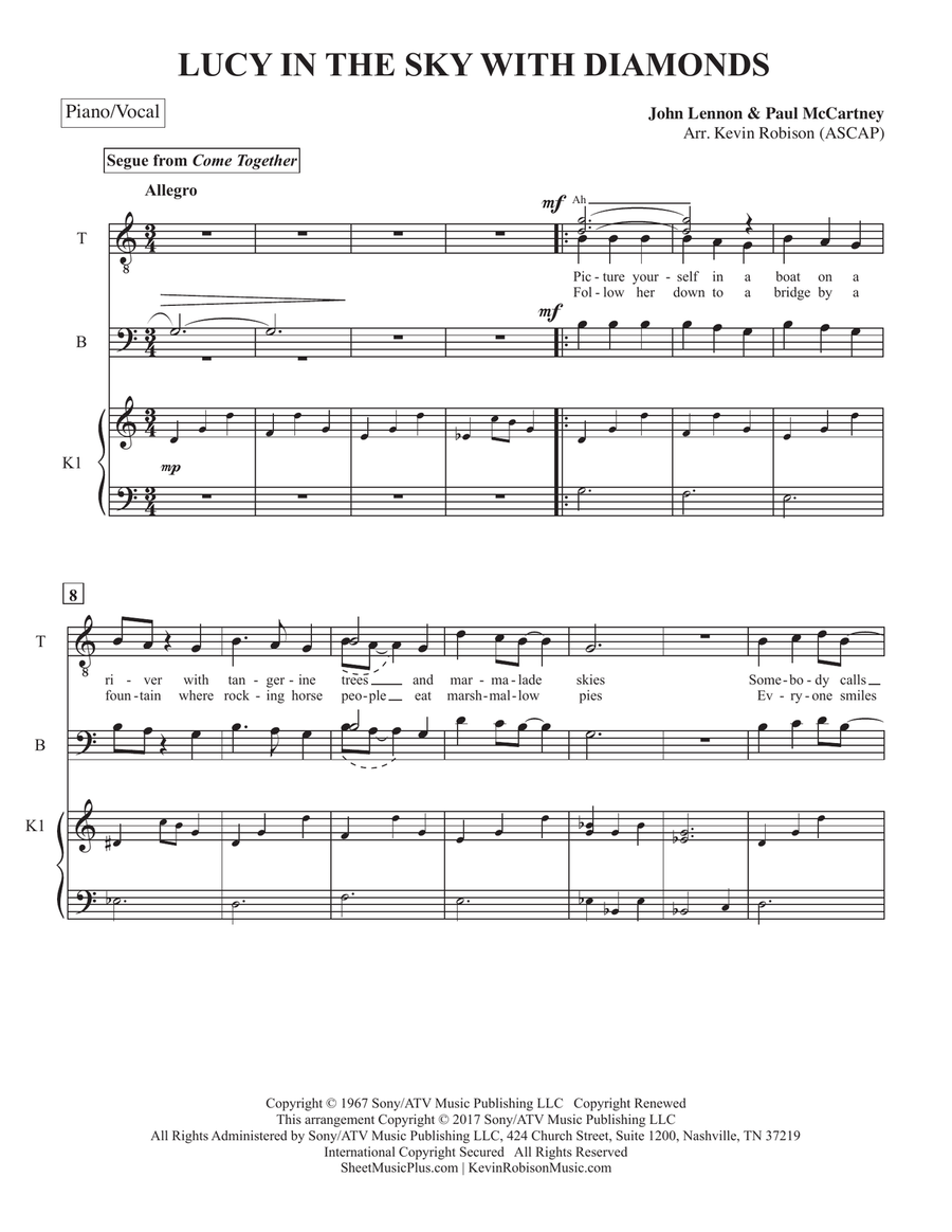 Lucy In The Sky With Diamonds TTBB scores gallery preview page 1