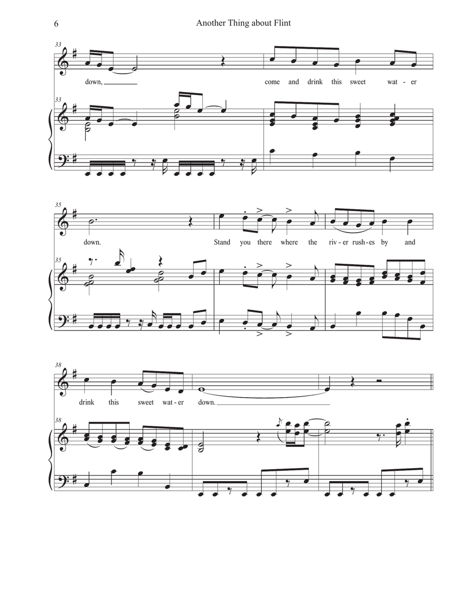 Water Songs No. 2: Another Thing about Flint (high voice) High Voice scores gallery preview page 6