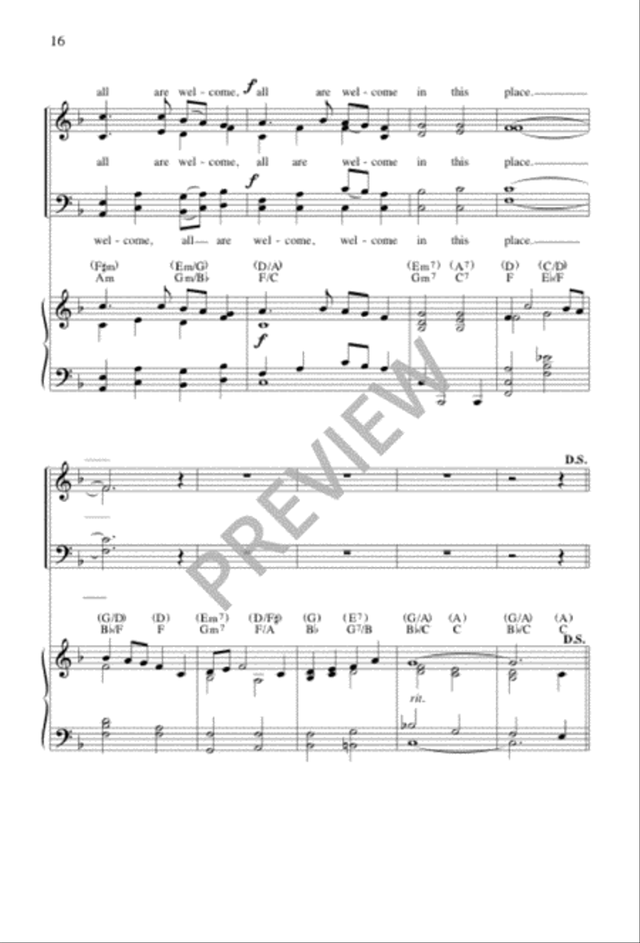 All Are Welcome 4-Part scores gallery preview page 16