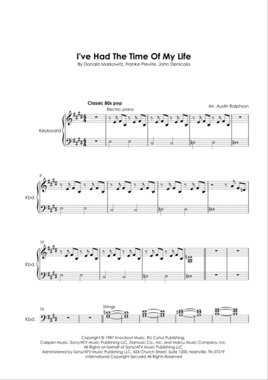 (i've Had) The Time Of My Life Tenor Saxophone scores gallery preview page 3