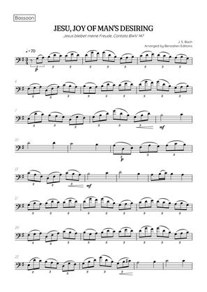 JS Bach • Jesu, Joy of Man's Desiring | Cantata BWV 147 | bassoon sheet music