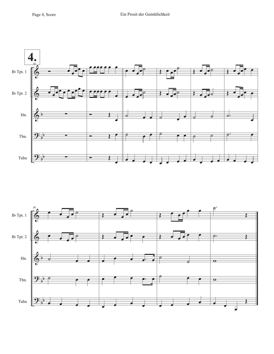 Ein Prosit der Gemütlichkeit Brass Ensemble scores gallery preview page 4