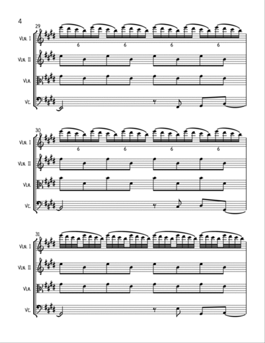 Don't Stop Believin' String Quartet scores gallery preview page 4