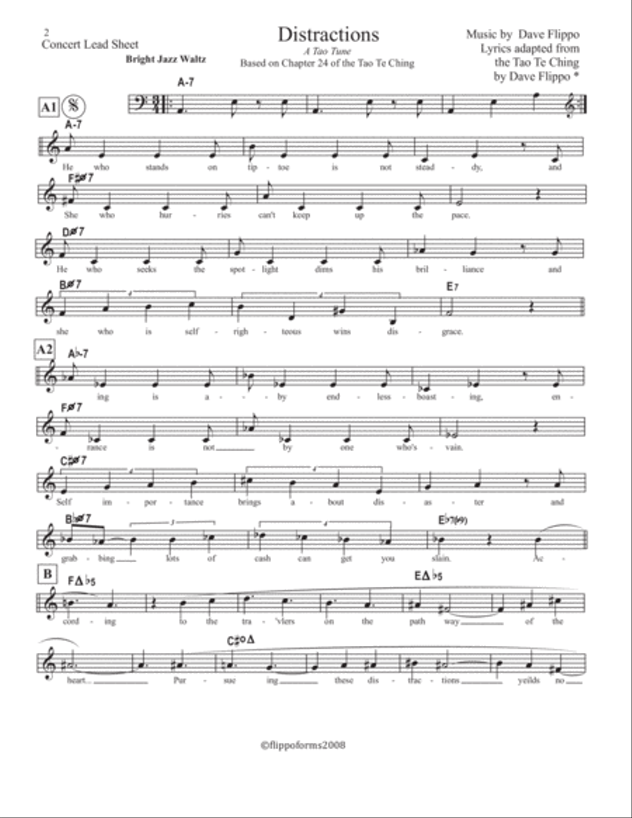 TAO TUNES COMPLETE - Lead Sheets in C - 18 Vocal Jazz Settings of the Tao Te Ching