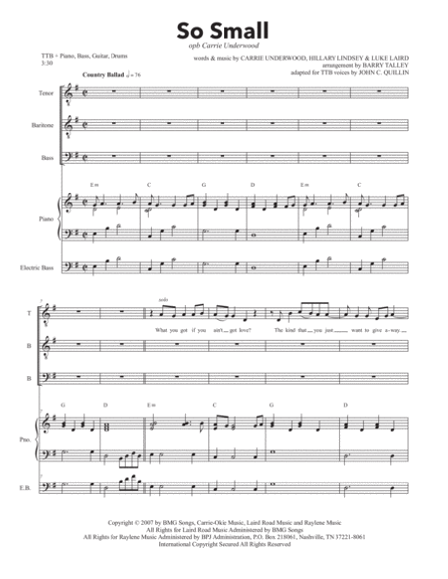 So Small TTBB scores gallery preview page 1