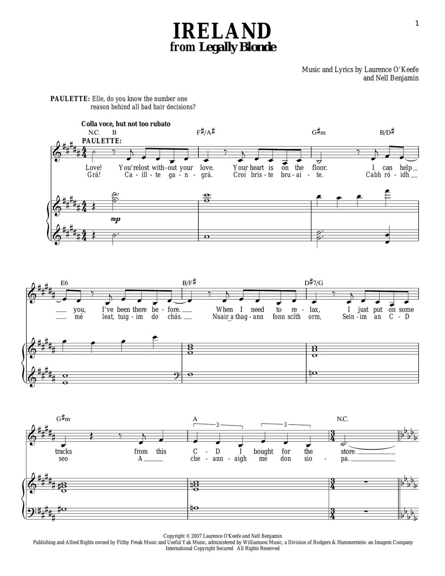 Ireland Ireland Piano, Vocal scores gallery preview page 1