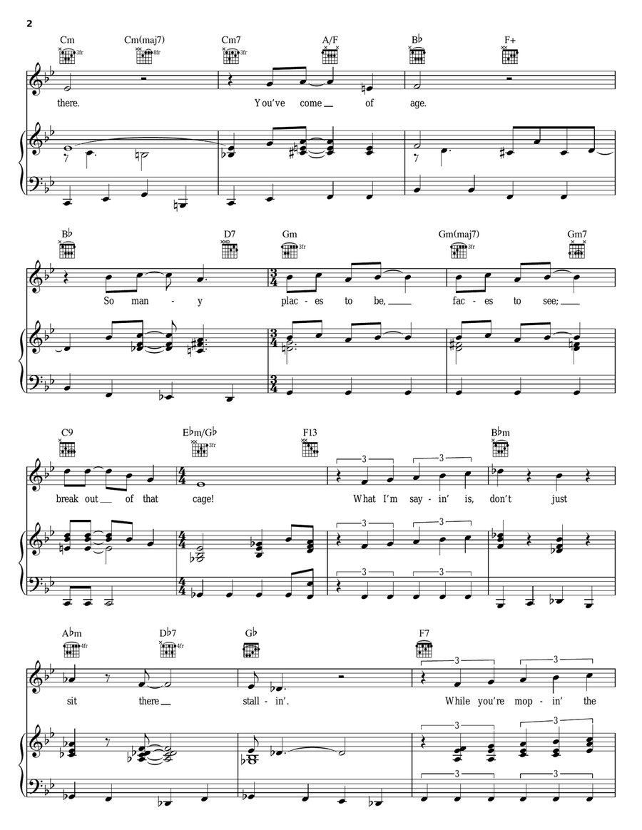 It's Time For You Piano, Vocal, Guitar scores gallery preview page 2