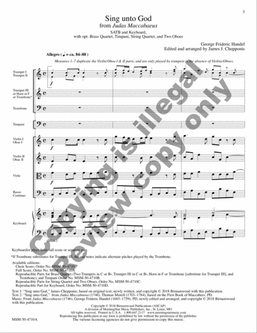 Sing unto God from Judas Maccabaeus (Full Score) Choir scores gallery preview page 4