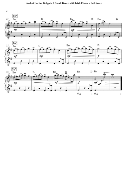 A Small Dance with Irish flavor ("Mic dans cu aromă irlandeză") - arr. for G-clef piano/harp (GCP/ image number null
