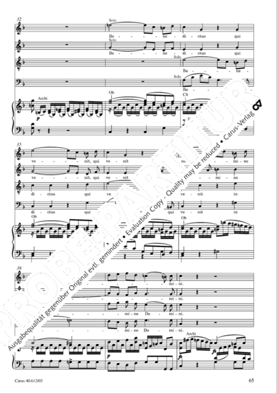 Harmoniemesse in B 4-Part scores gallery preview page 66