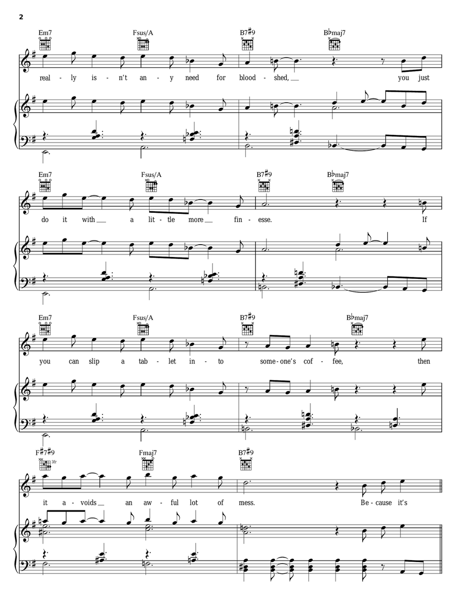 Murder By Numbers Piano, Vocal, Guitar scores gallery preview page 2