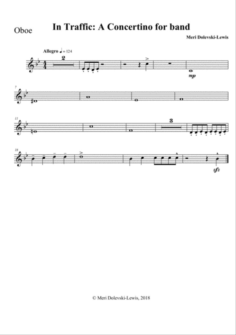 In Traffic: A Concertino for Band Concert Band scores gallery preview page 6