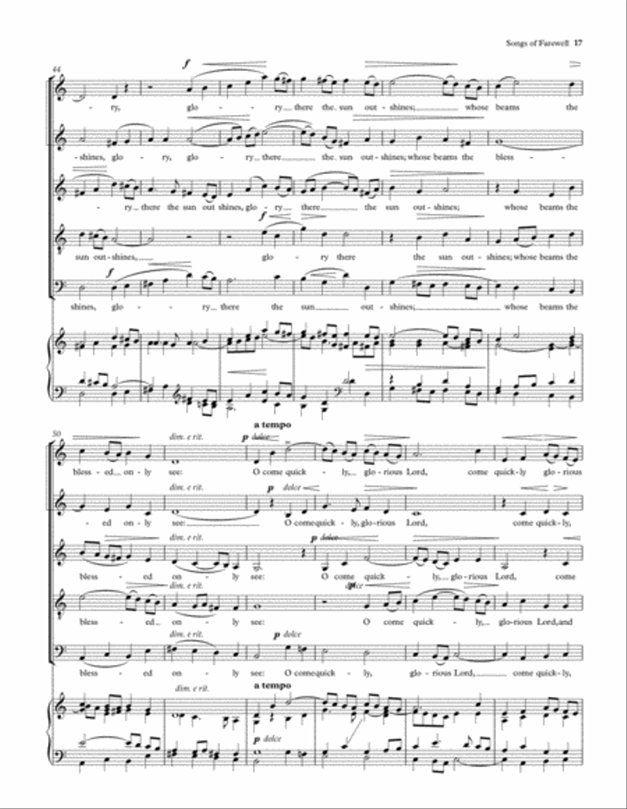 Songs of Farewell Divisi scores gallery preview page 18