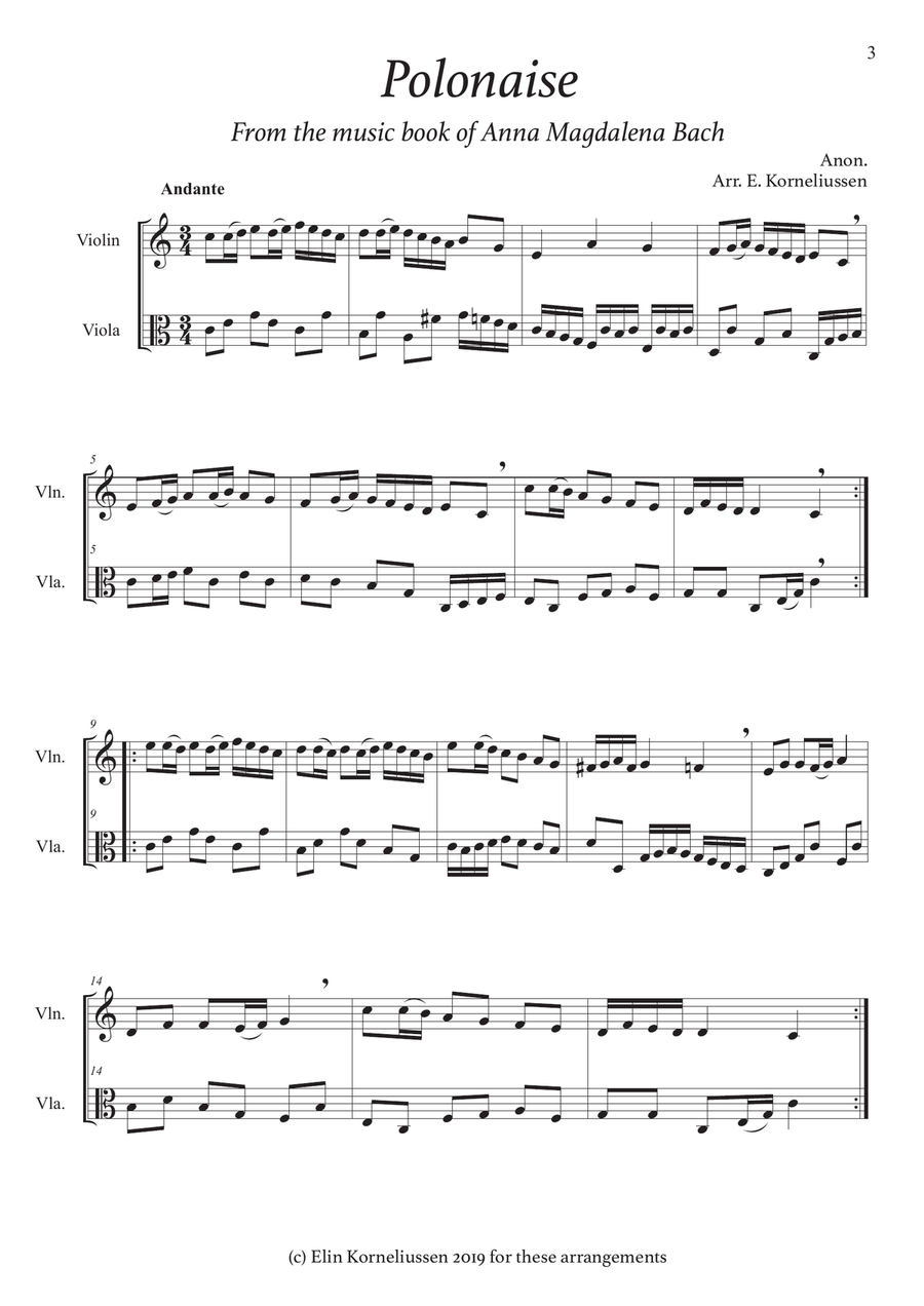 The Violin and Viola Duet Book - 21 Traditional and Classical Melodies for Violin and Viola String Duet scores gallery preview page 3