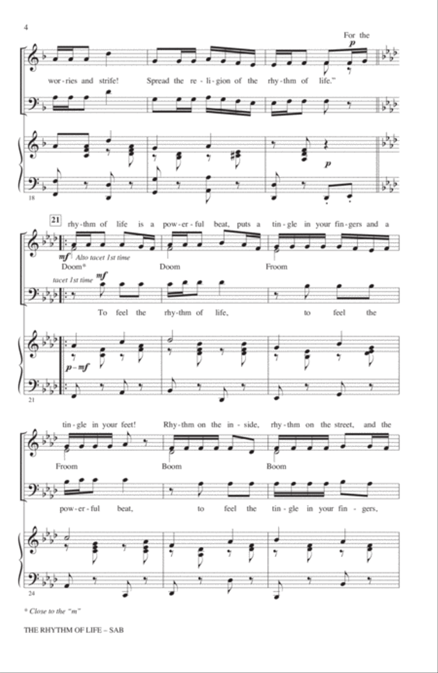 The Rhythm Of Life (from Sweet Charity) (arr. John Leavitt) 3-Part scores gallery preview page 3