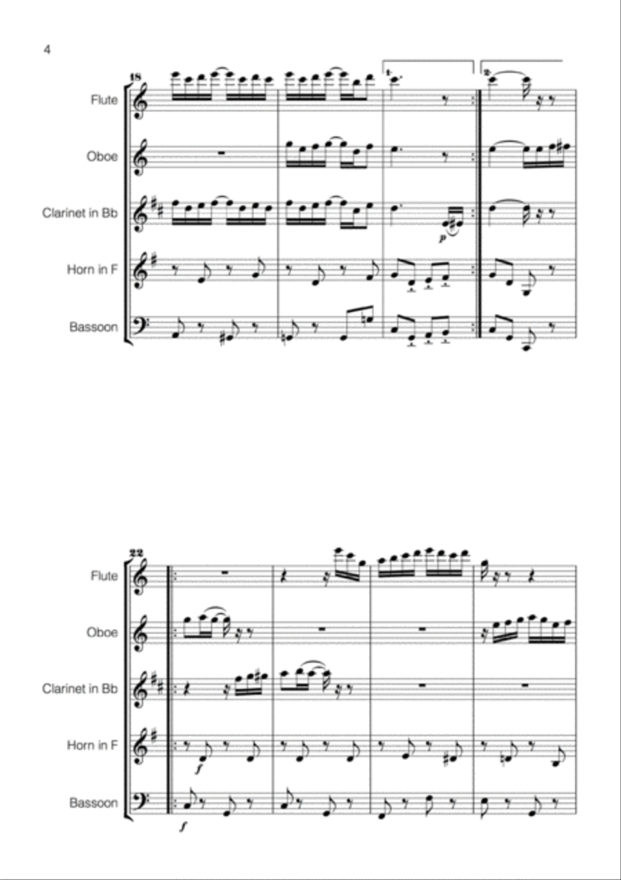 Scott Joplin Suite for Wind Quintet Woodwind Quintet scores gallery preview page 4