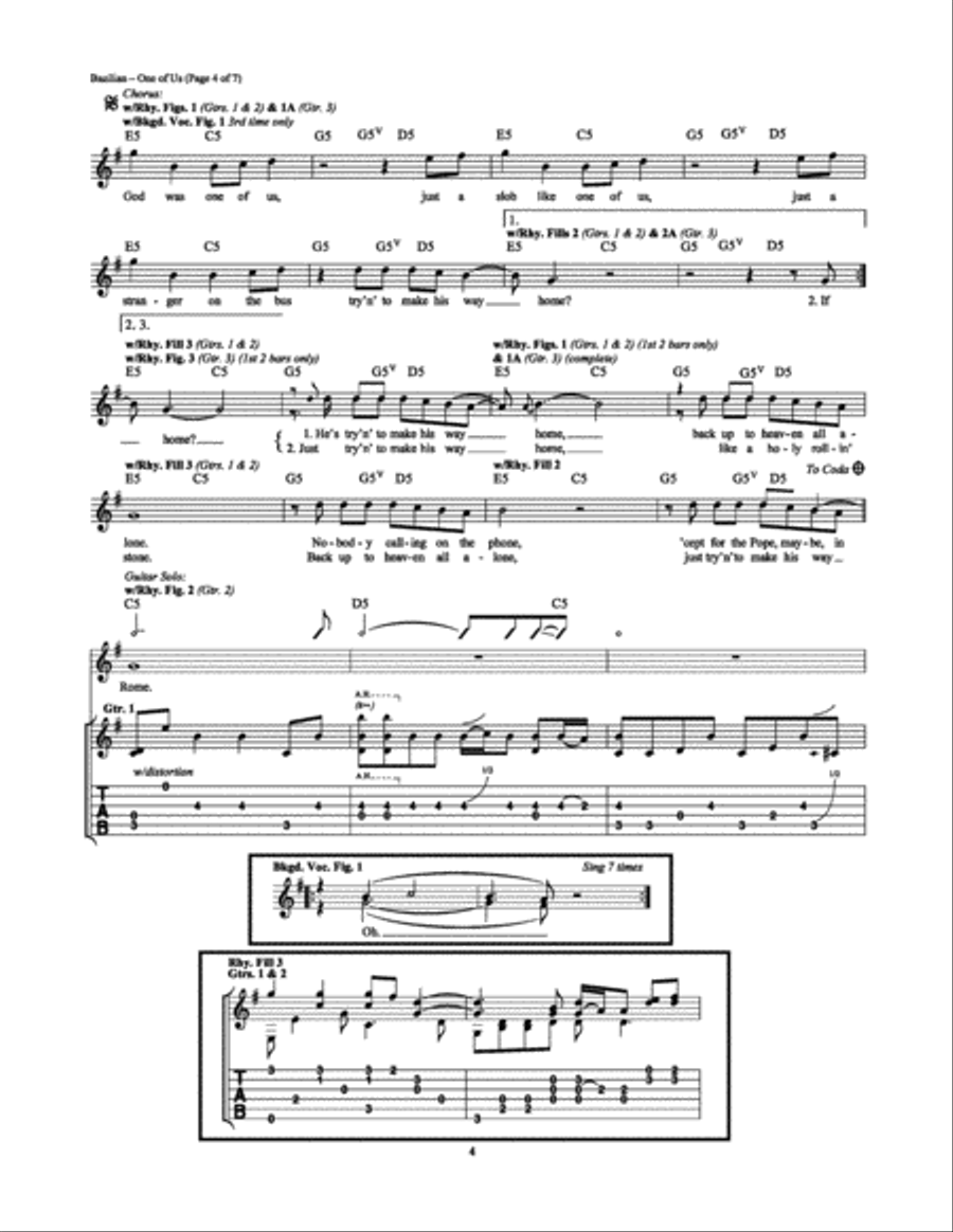 One of Us Electric Guitar scores gallery preview page 4