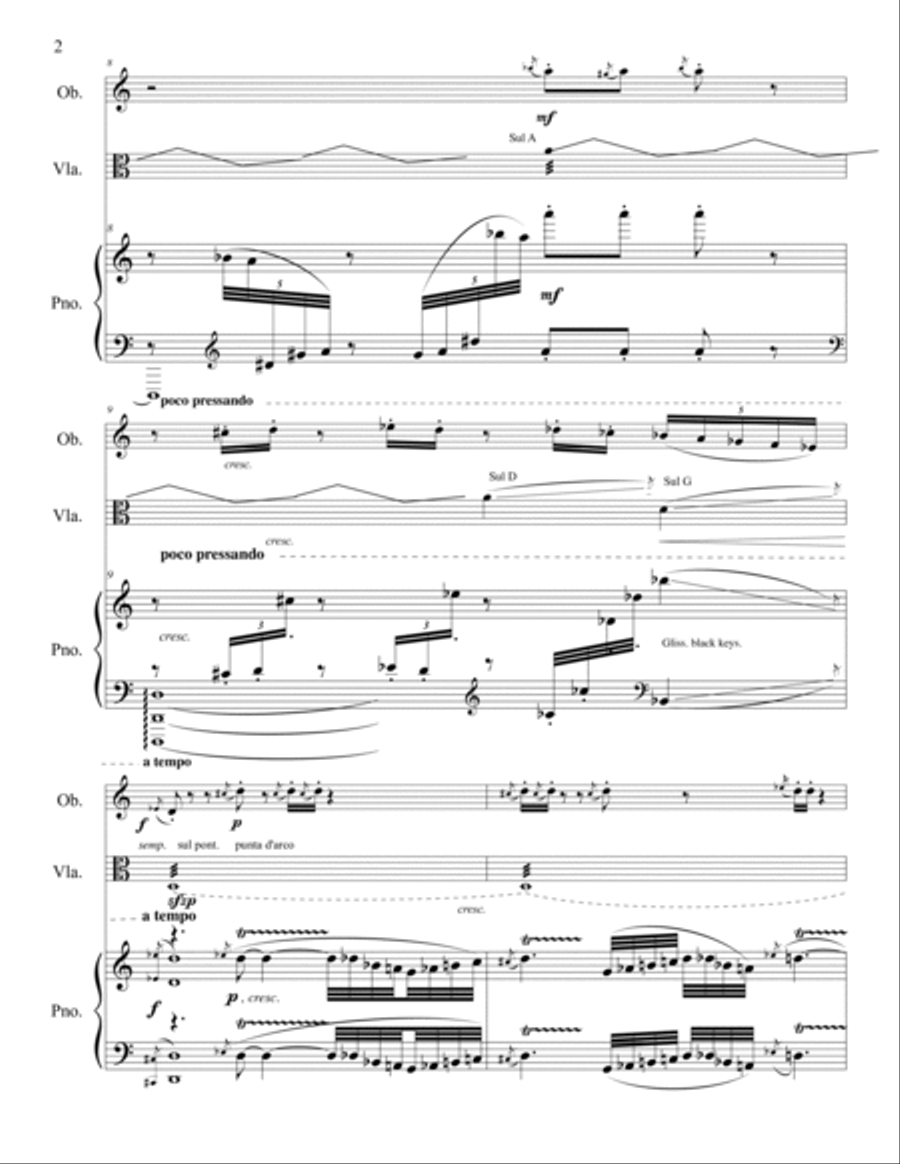Lifschey Cards II for Oboe, Viola and Piano Small Ensemble scores gallery preview page 6