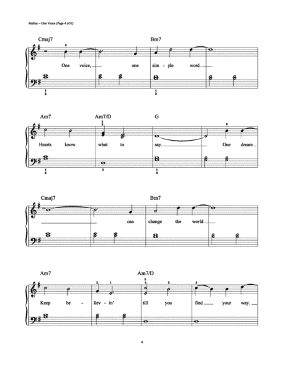 One Voice Voice scores gallery preview page 4