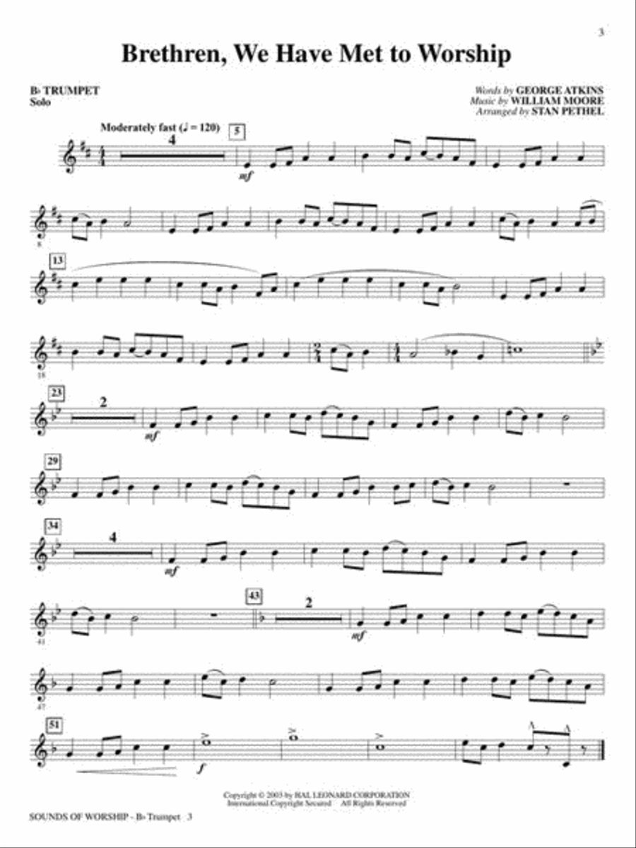 Sounds of Worship Trumpet Solo scores gallery preview page 4