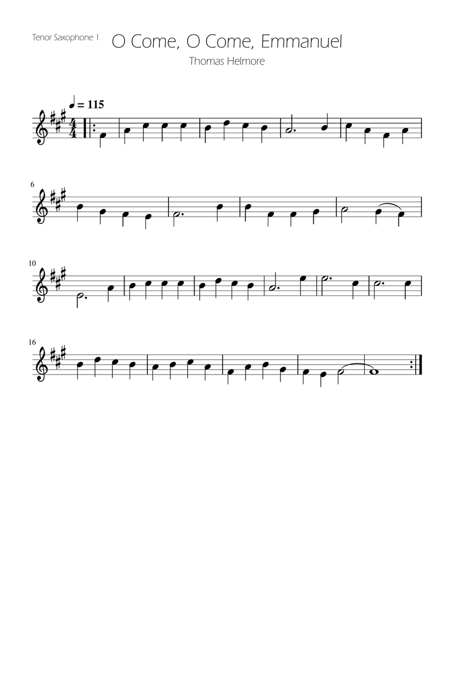 O Come, O Come, Emmanuel - Tenor Sax Duet Woodwind Duet scores gallery preview page 3