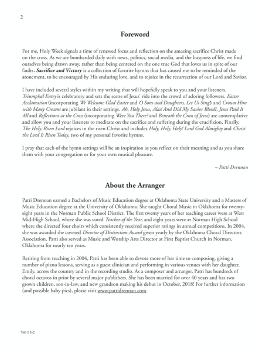Sacrifice & Victory Piano Solo scores gallery preview page 2