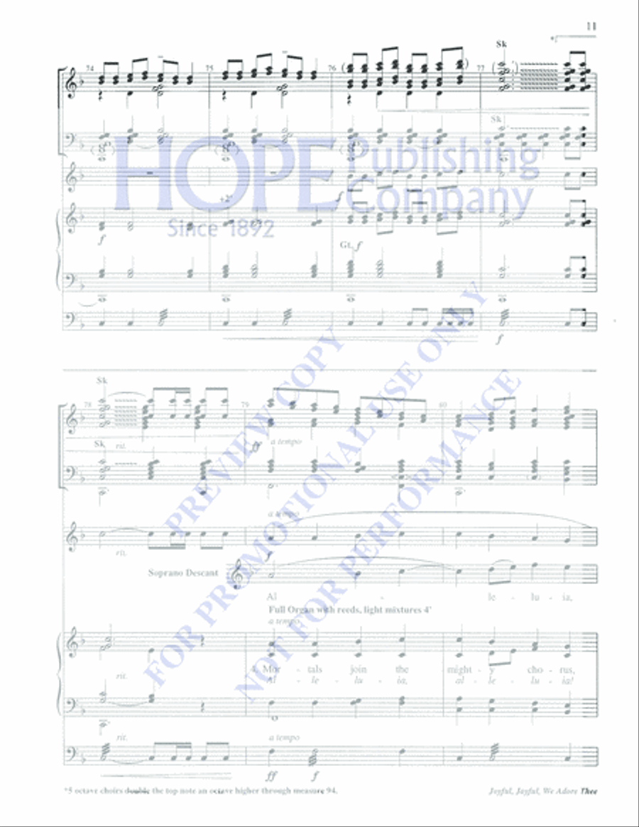 Joyful, Joyful, We Adore Thee 5-Octaves scores gallery preview page 11