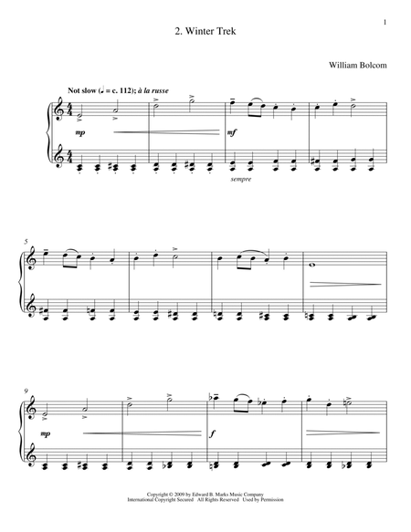 Winter Trek by William Bolcom Piano Solo - Digital Sheet Music