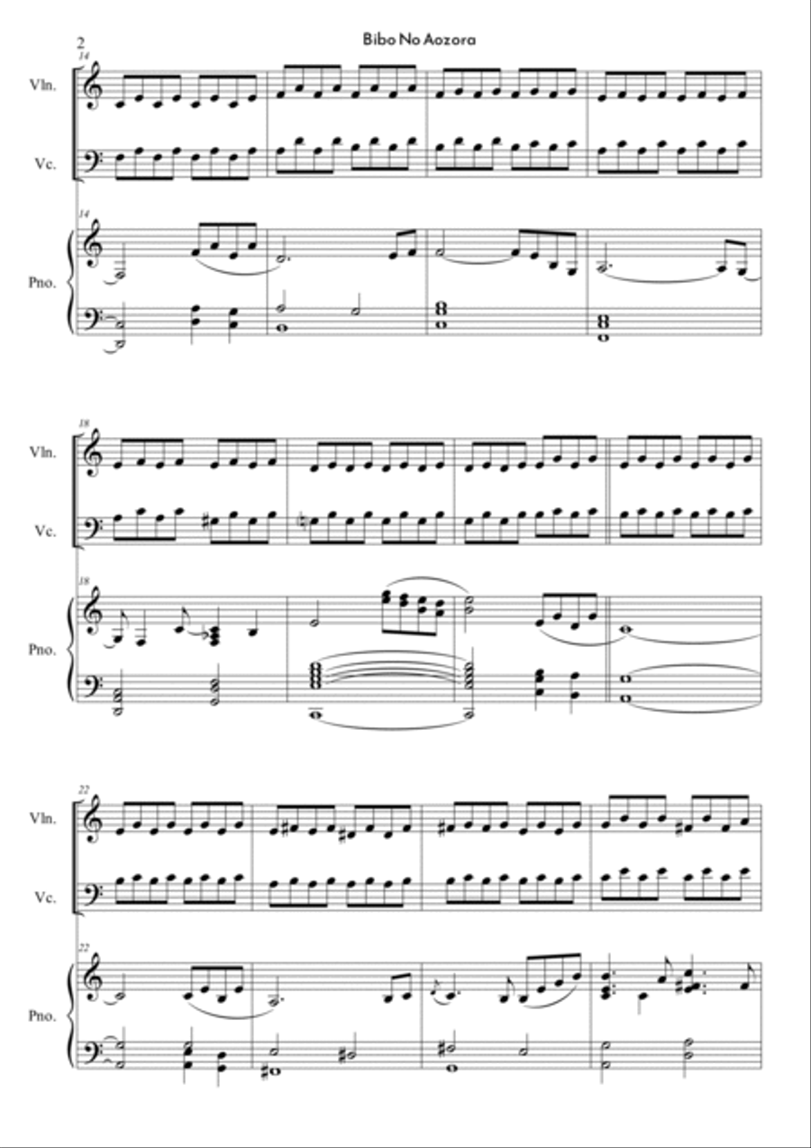 Bibo No Aozora (from Babel) Piano Trio scores gallery preview page 2