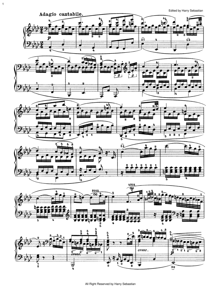 Beethoven- Sonata No. 8 in C minor Op. 13 "Pathetique" 2nd movement image number null