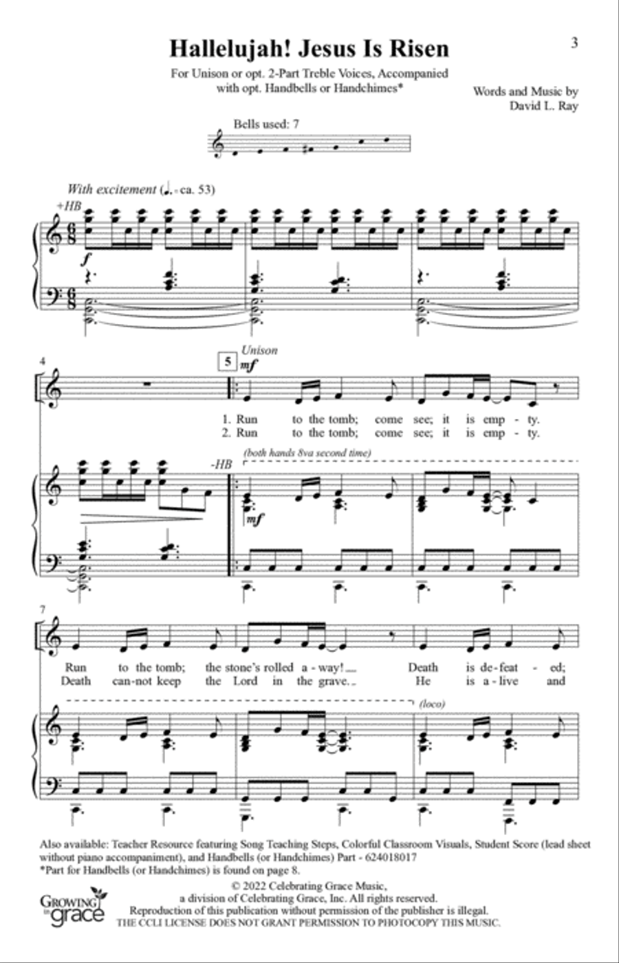 Hallelujah! Jesus Is Risen (Digital) Unison Choir scores gallery preview page 2