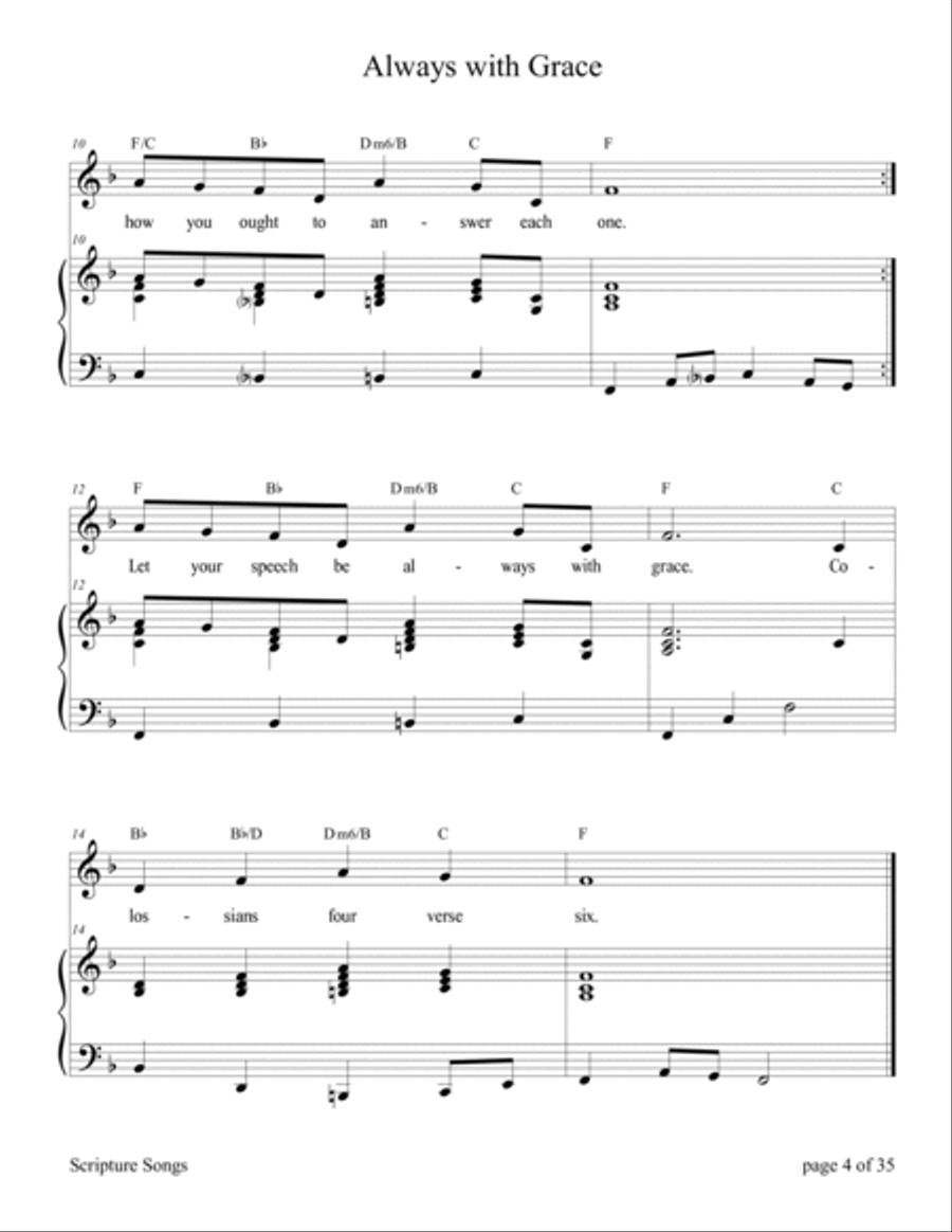 Scripture Songs (a collection of 10 Bible songs) Piano, Vocal, Guitar scores gallery preview page 4