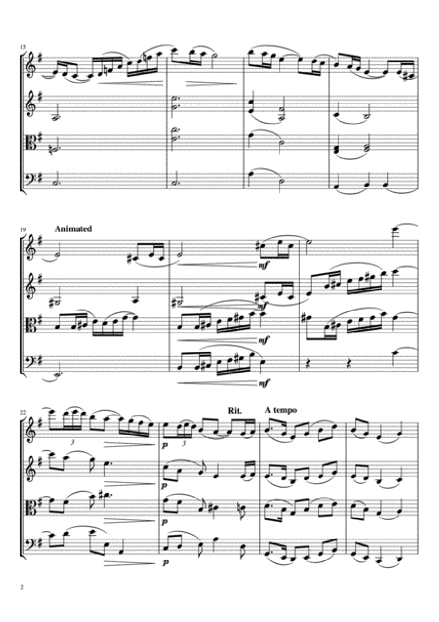 The Girl with Flaxen Hair String Quartet scores gallery preview page 3