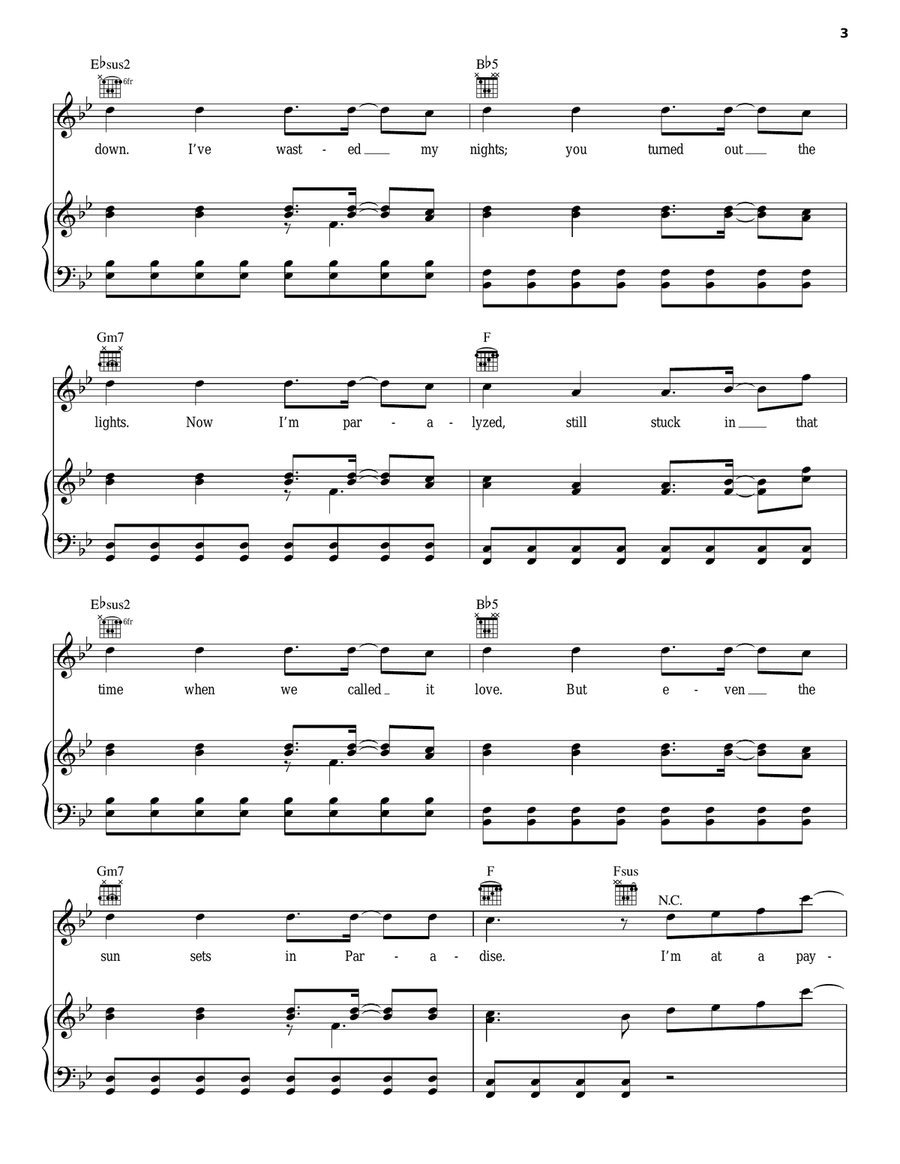 Payphone Piano, Vocal, Guitar scores gallery preview page 3