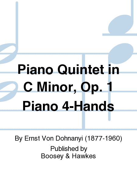 Piano Quintet in C Minor, Op. 1 Piano 4-Hands