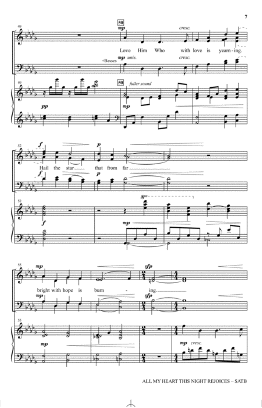 All My Heart This Night Rejoices 4-Part scores gallery preview page 6