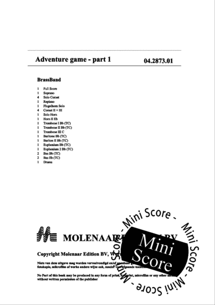 Adventure Game Brass Band scores gallery preview page 4