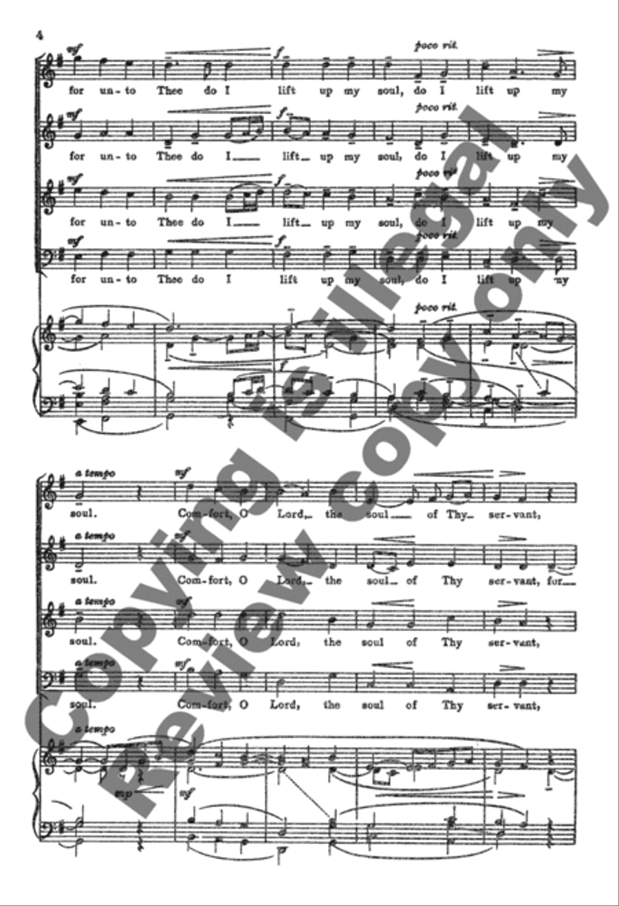 Comfort, O Lord, the Soul of Thy Servant 4-Part scores gallery preview page 4